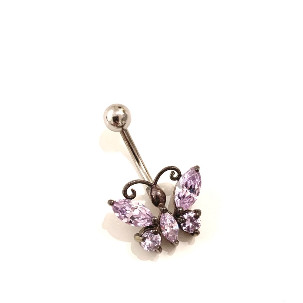 🍒2/20$ Y2K Style Butterfly Navel Belly Piercing Jewelry NEW